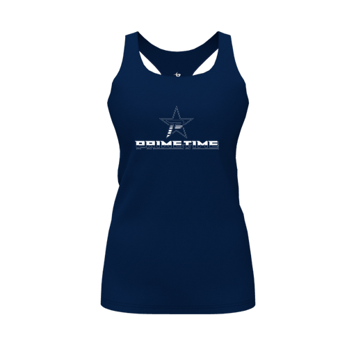 [FT0TRBNV-FYS-LOGO1] Decker Racerback Tank Top (Female Youth S, Navy, Logo 1)