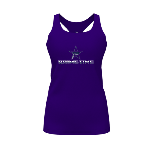 [FT0TRBPP-FYS-LOGO1] Decker Racerback Tank Top (Female Youth S, Purple, Logo 1)
