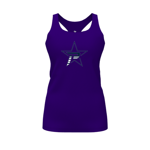 [FT0TRBPP-FYS-LOGO2] Decker Racerback Tank Top (Female Youth S, Purple, Logo 2)