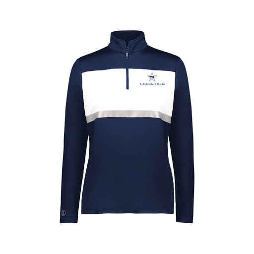 [222791.301.XS-LOGO1] Ladies Bold 1/4 Zip Pullover (Female Adult XS, Navy, Logo 1)