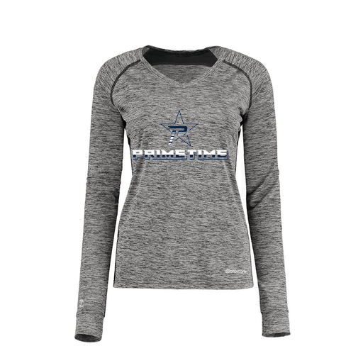 [222770.K94.XS-LOGO1] Ladies Electric Long Sleeve Shirt (Female Adult XS, Black, Logo 1)