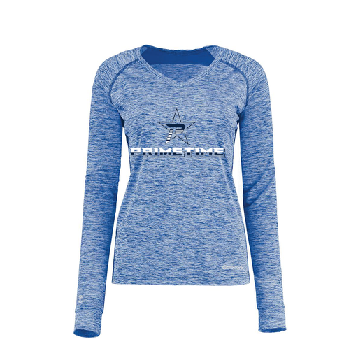 [222770.U55.XS-LOGO1] Ladies Electric Long Sleeve Shirt (Female Adult XS, Royal, Logo 1)