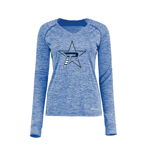 [222770.U55.XS-LOGO2] Ladies Electric Long Sleeve Shirt (Female Adult XS, Royal, Logo 2)