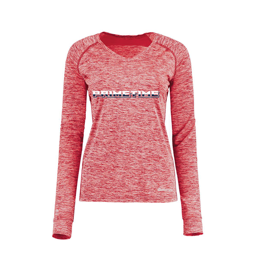 [222770.T20.XS-LOGO3] Ladies Electric Long Sleeve Shirt (Female Adult XS, Red, Logo 3)