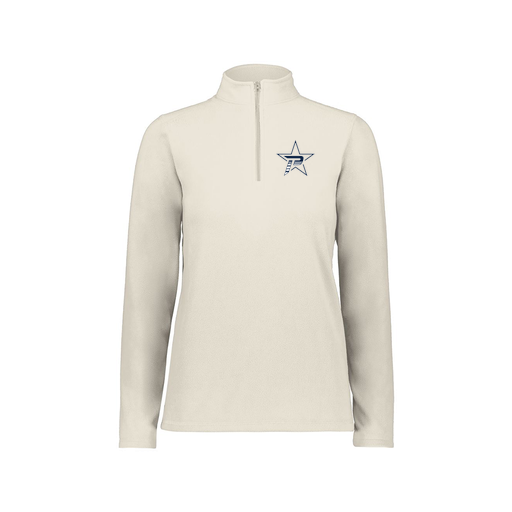 [6864.53T.XS-LOGO2] Ladies MicroFleece 1/4 Zip Pullover (Female Adult XS, White, Logo 2)