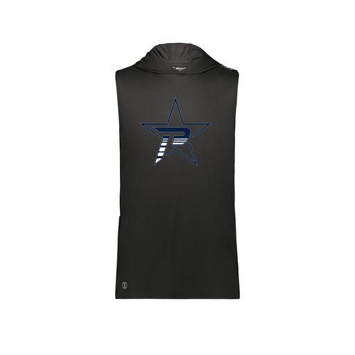 [222590.080.XS-LOGO2] Men's CoolDry Sleeveless Hoodie (Adult XS, Black, Logo 2)