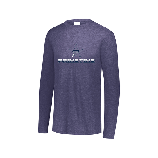 [FTLCUBNV-AXS-LOGO1] Decker Men's Tri-Blend T-Shirt - Long Sleeve (Adult XS, Navy, Logo 1)
