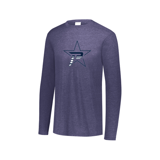 [FTLCUBNV-AXS-LOGO2] Decker Men's Tri-Blend T-Shirt - Long Sleeve (Adult XS, Navy, Logo 2)