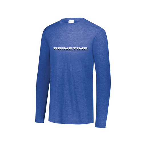 [FTLCUBRY-AXS-LOGO3] Decker Men's Tri-Blend T-Shirt - Long Sleeve (Adult XS, Royal, Logo 3)