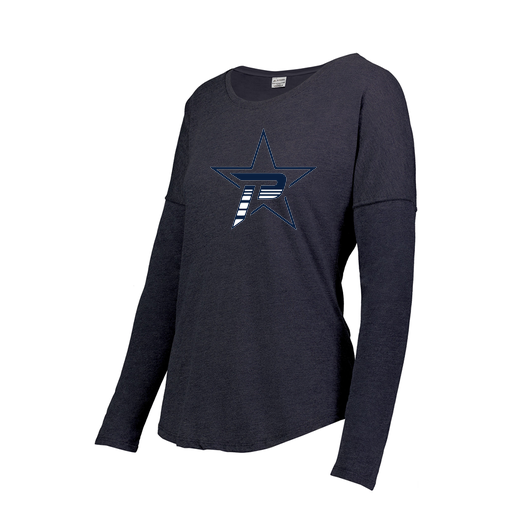 [FTLCUBNV-FAXS-LOGO2] Decker Women's Tri-Blend T-Shirt - Long Sleeve (Female Adult XS, Navy, Logo 2)
